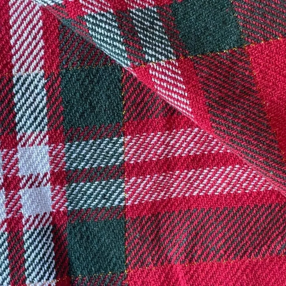 Red plaid cotton throw blanket holiday